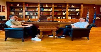 Συνάντηση του Θανάση Μαυρομμάτη με τον Πρόεδρο της Ένωσης Αγρινίου Θωμά Κουτσουπιά